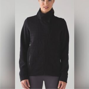 Lululemon Fleece Be True Black Quilted Asymmetrical Jacket Athletic Athleisure